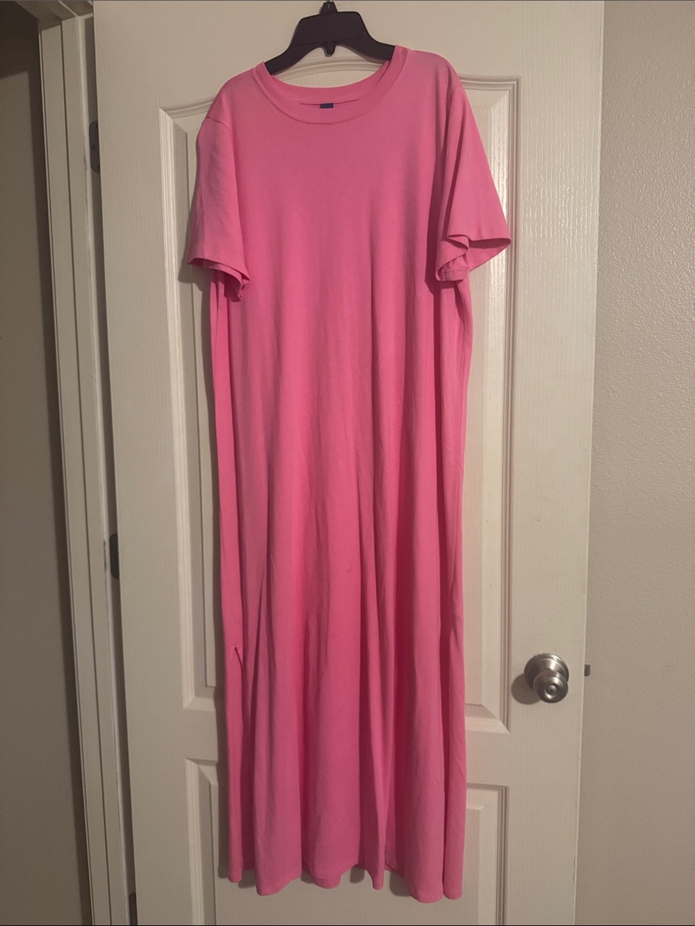Old Navy Pink Short-Sleeve Maxi T-Shirt Dress